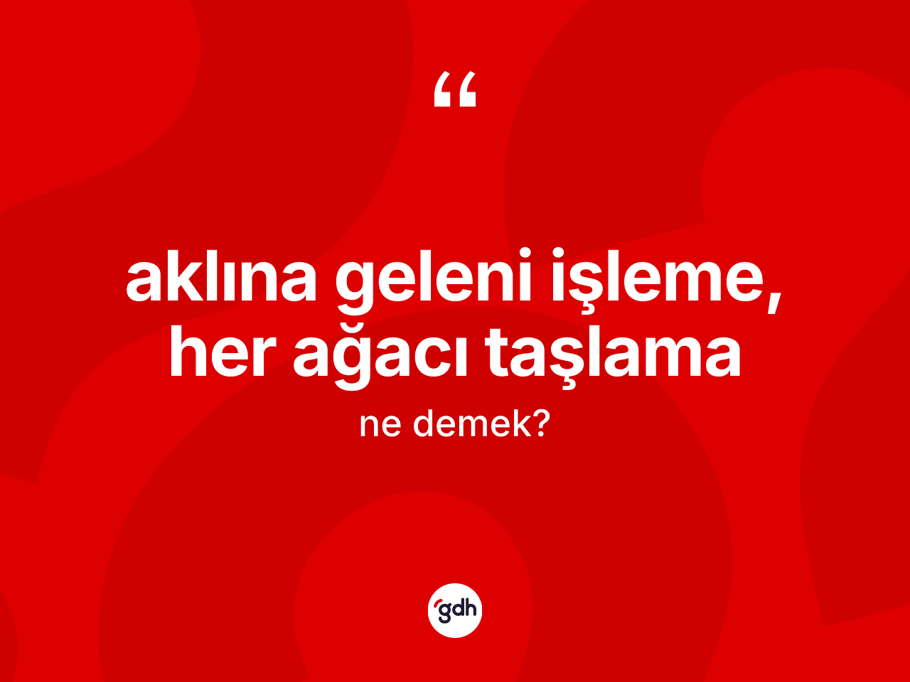 Aklına geleni işleme, her ağacı taşlama ifadesinin anlamı nedir? Aklına geleni işleme, her ağacı taşlama ifadesinin özellikleri nelerdir?
