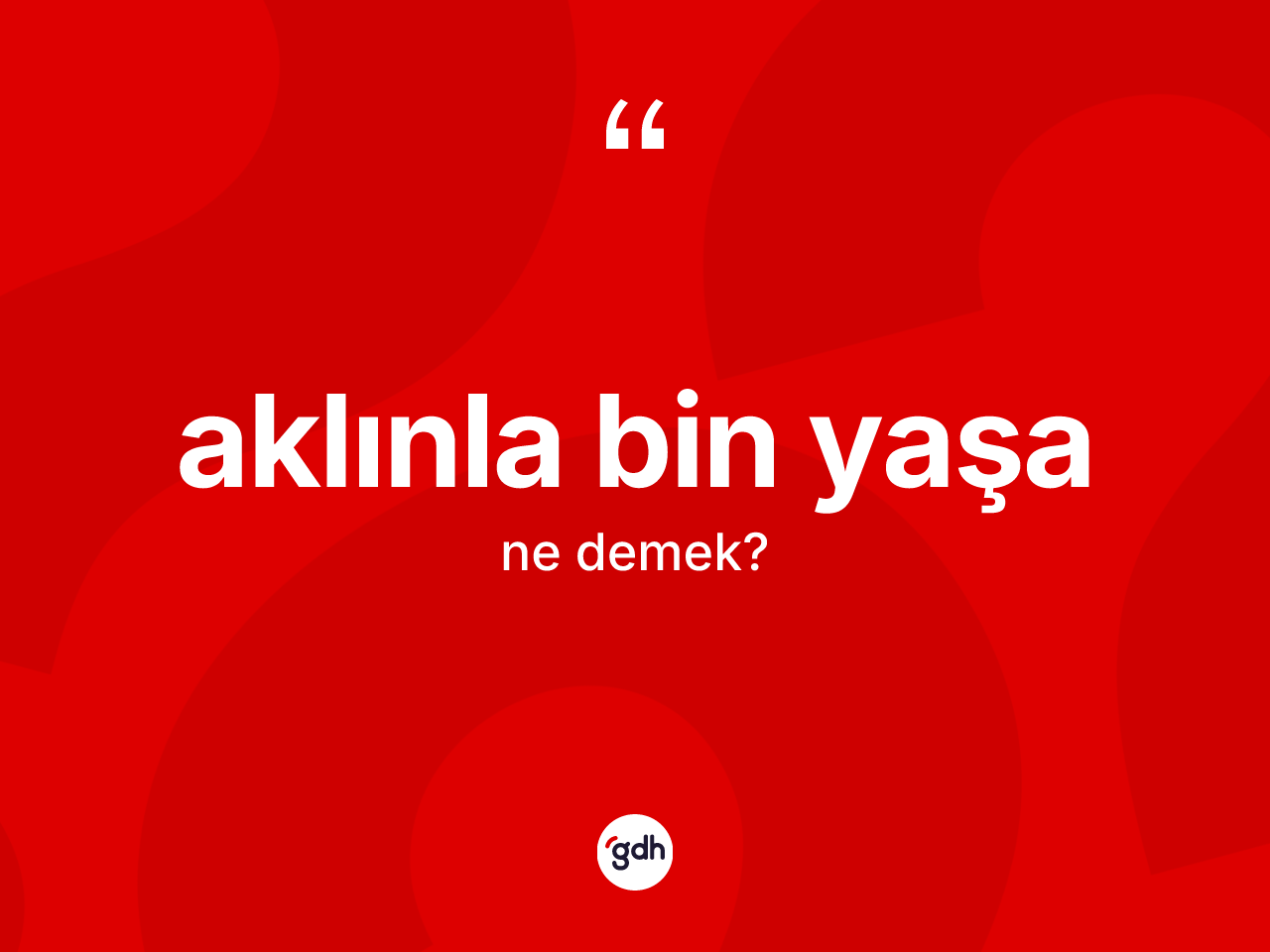 Aklınla bin yaşa ifadesinin anlamı nedir? Aklınla bin yaşa sözünün TDK anlamı nedir?