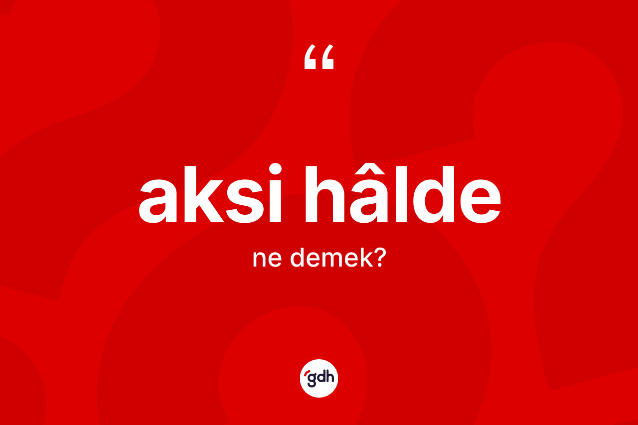 Aksi hâlde kelimesi ne demek? Aksi hâldenin sözlükteki anlamı nedir?