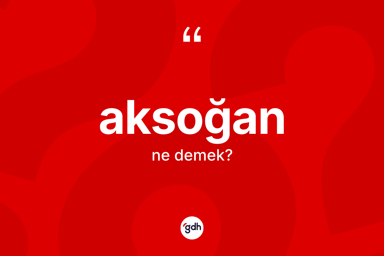 Aksoğan kelimesi ne demek? Aksoğan kelimesinin TDK'ya göre açıklaması nedir?