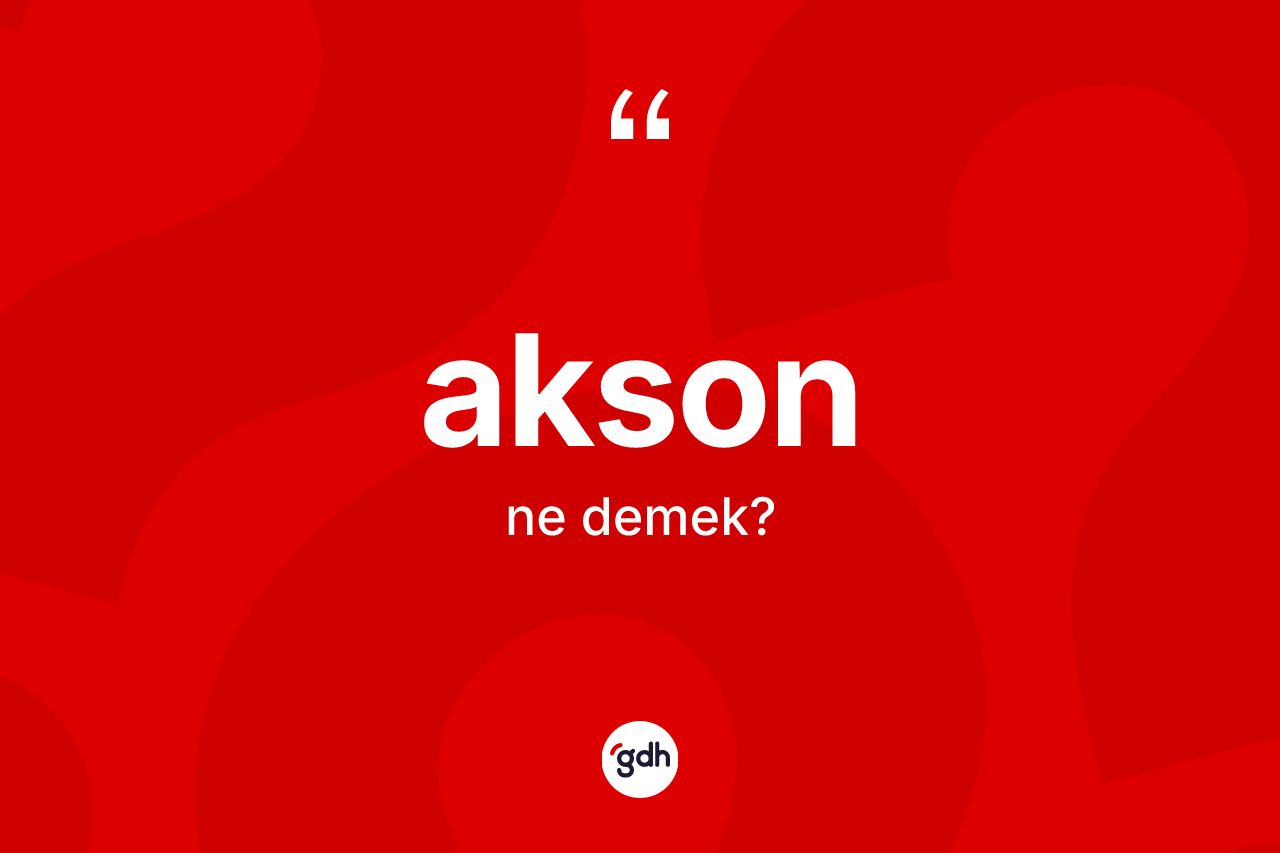 Akson ne anlama gelir? Aksonun TDK'ya göre anlamı nedir?