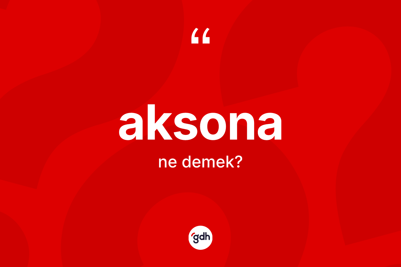 Aksona ne anlama gelir? Aksonanın TDK'ya göre anlamı nedir?