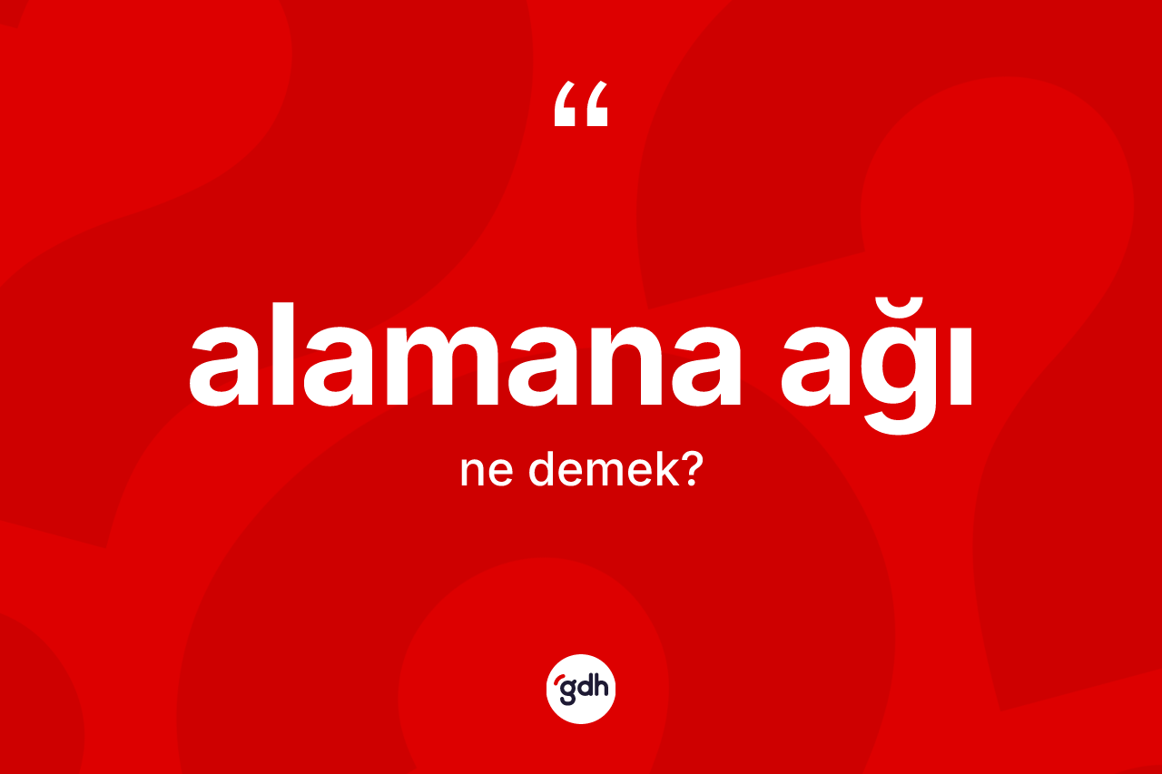Alamana ağı kelimesi ne anlama gelir? Alamana ağının TDK'ya göre anlamı nedir?
