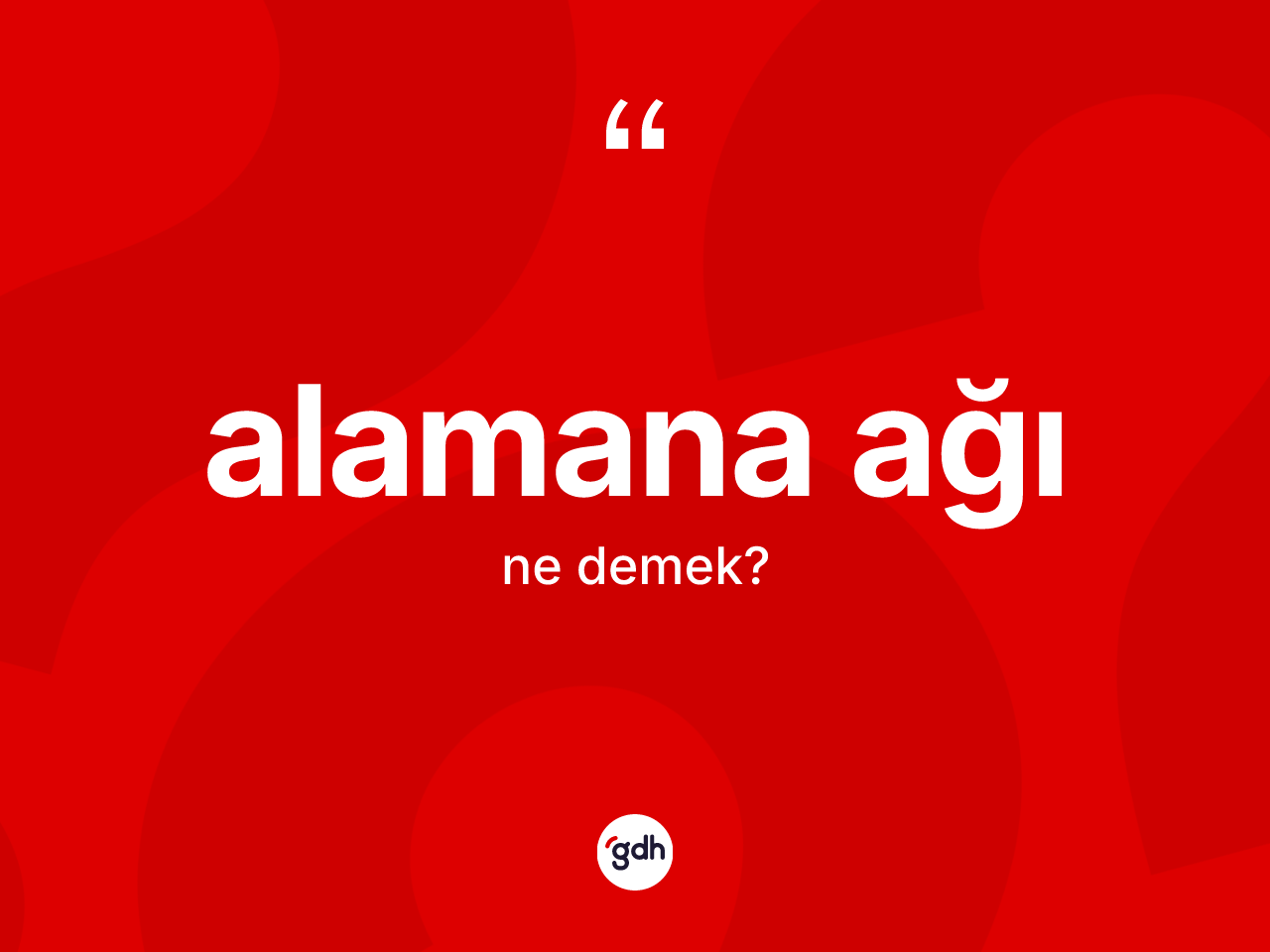 Alamana ağı kelimesi ne anlama gelir? Alamana ağının TDK'ya göre anlamı nedir?