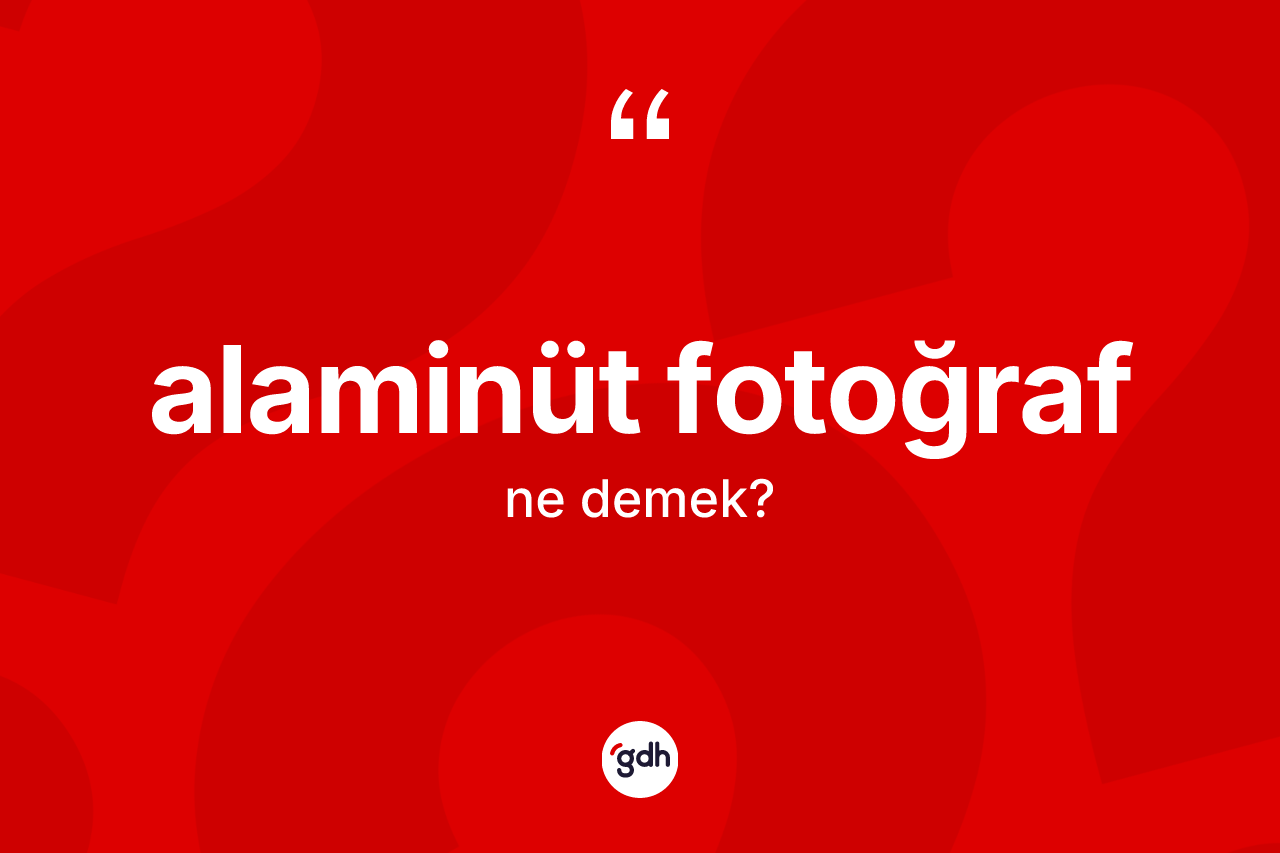 Alaminüt fotoğraf kelimesi ne anlama gelir? Alaminüt fotoğrafın TDK'ya göre anlamı nedir?