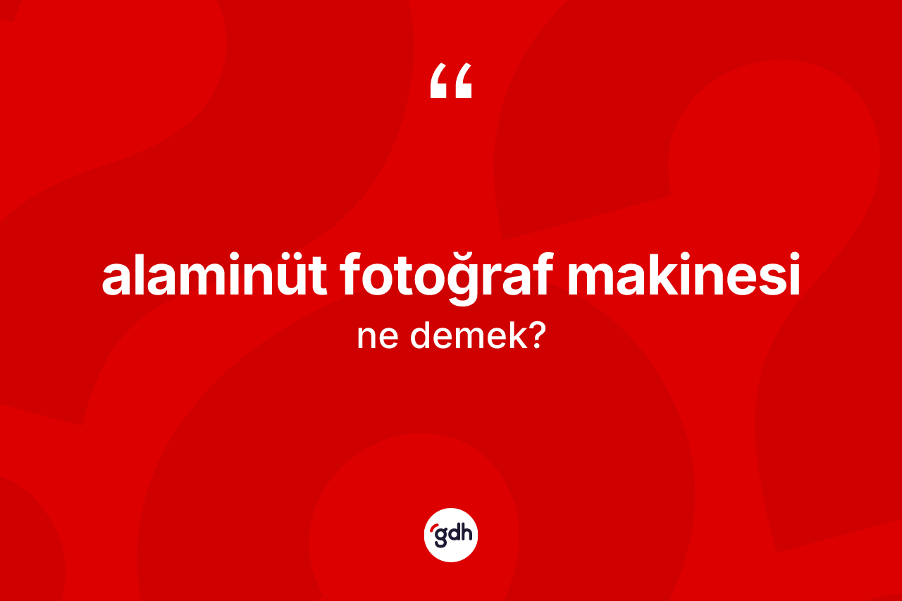 Alaminüt fotoğraf makinesi kelimesinin tanımı nedir? Alaminüt fotoğraf makinesinin kısaca tanımı nedir?