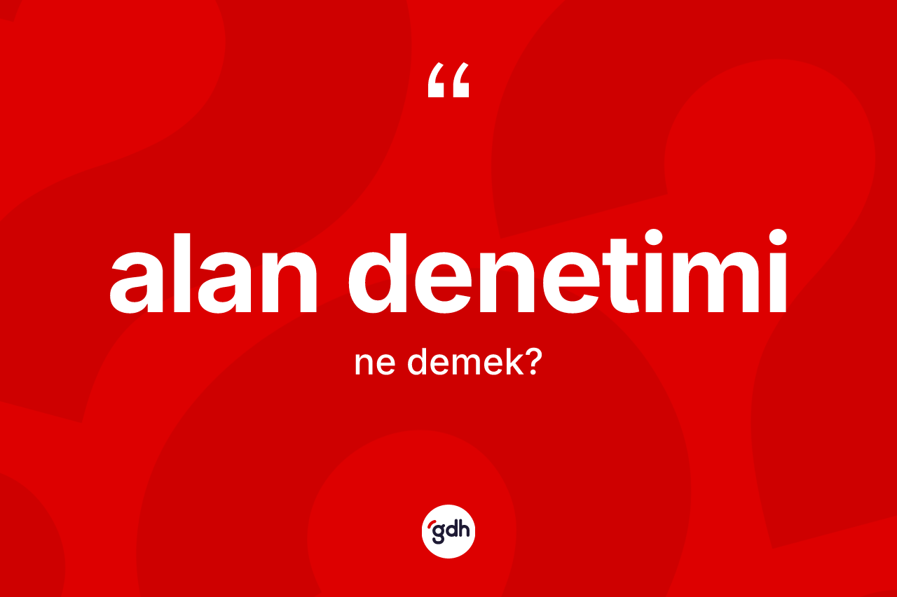 Alan denetimi kelimesinin tanımı nedir? Alan denetiminin kısaca tanımı nedir?