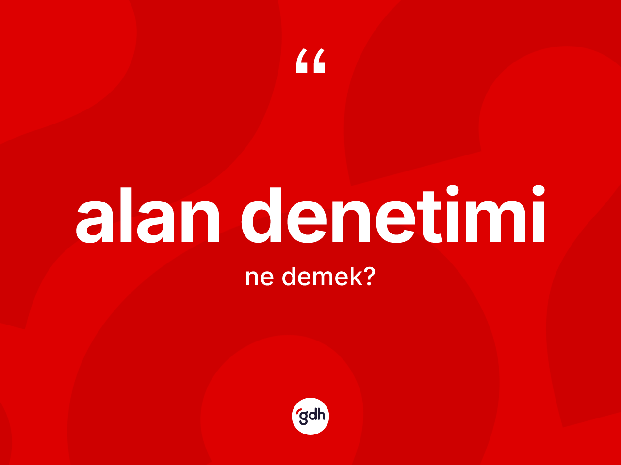 Alan denetimi kelimesinin tanımı nedir? Alan denetiminin kısaca tanımı nedir?