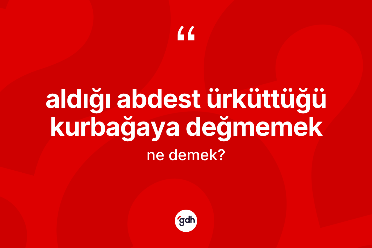 Aldığı abdest ürküttüğü kurbağaya değmemek nedir?