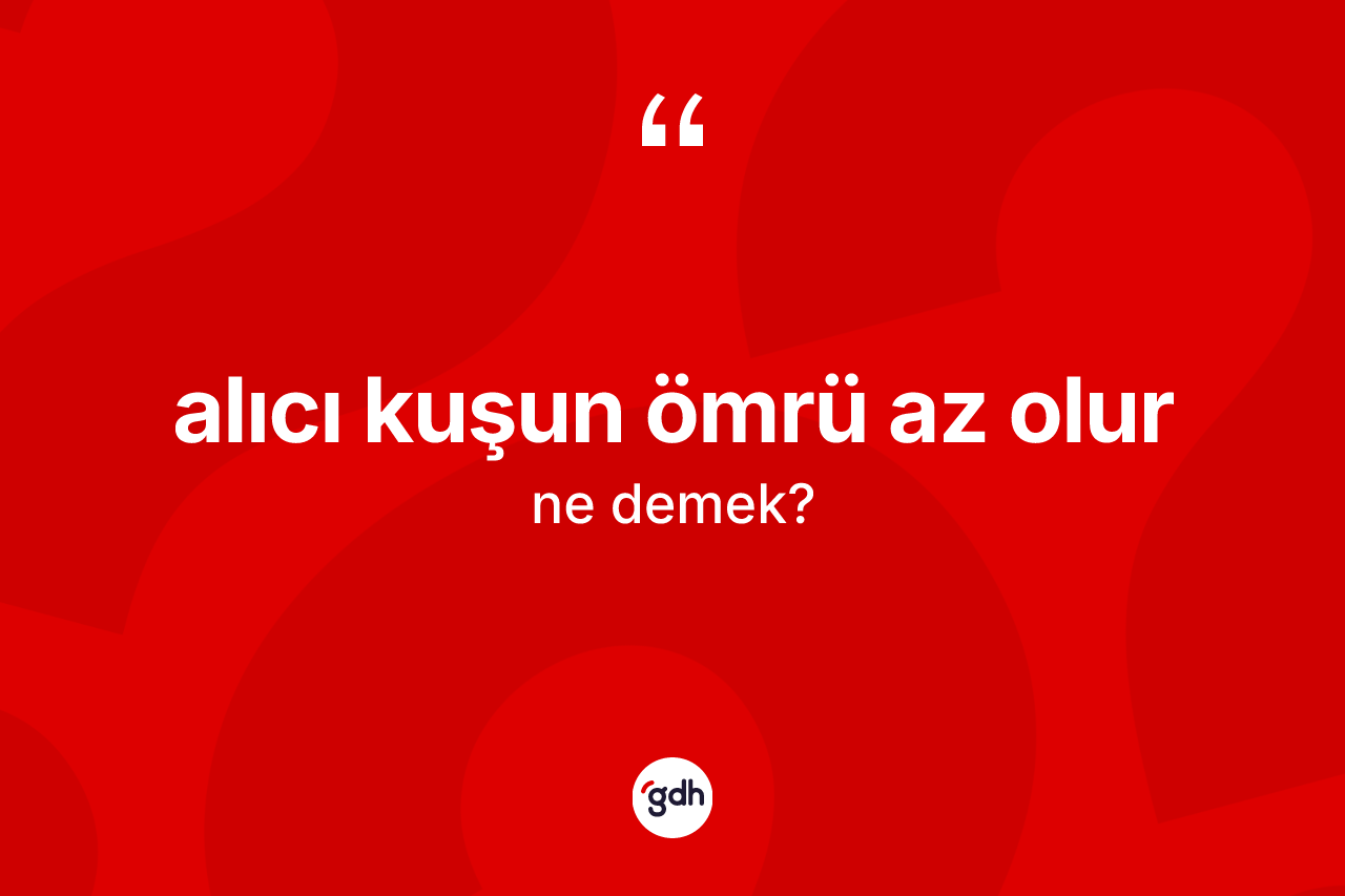 Alıcı kuşun ömrü az olur ifadesinin sözlükteki anlamı nedir?