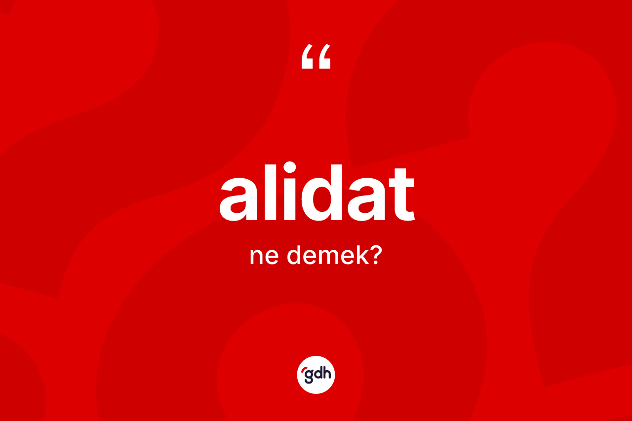 Alidat kelimesi ne anlama gelir? Alidat kelimesinin kaç farklı anlamı var?