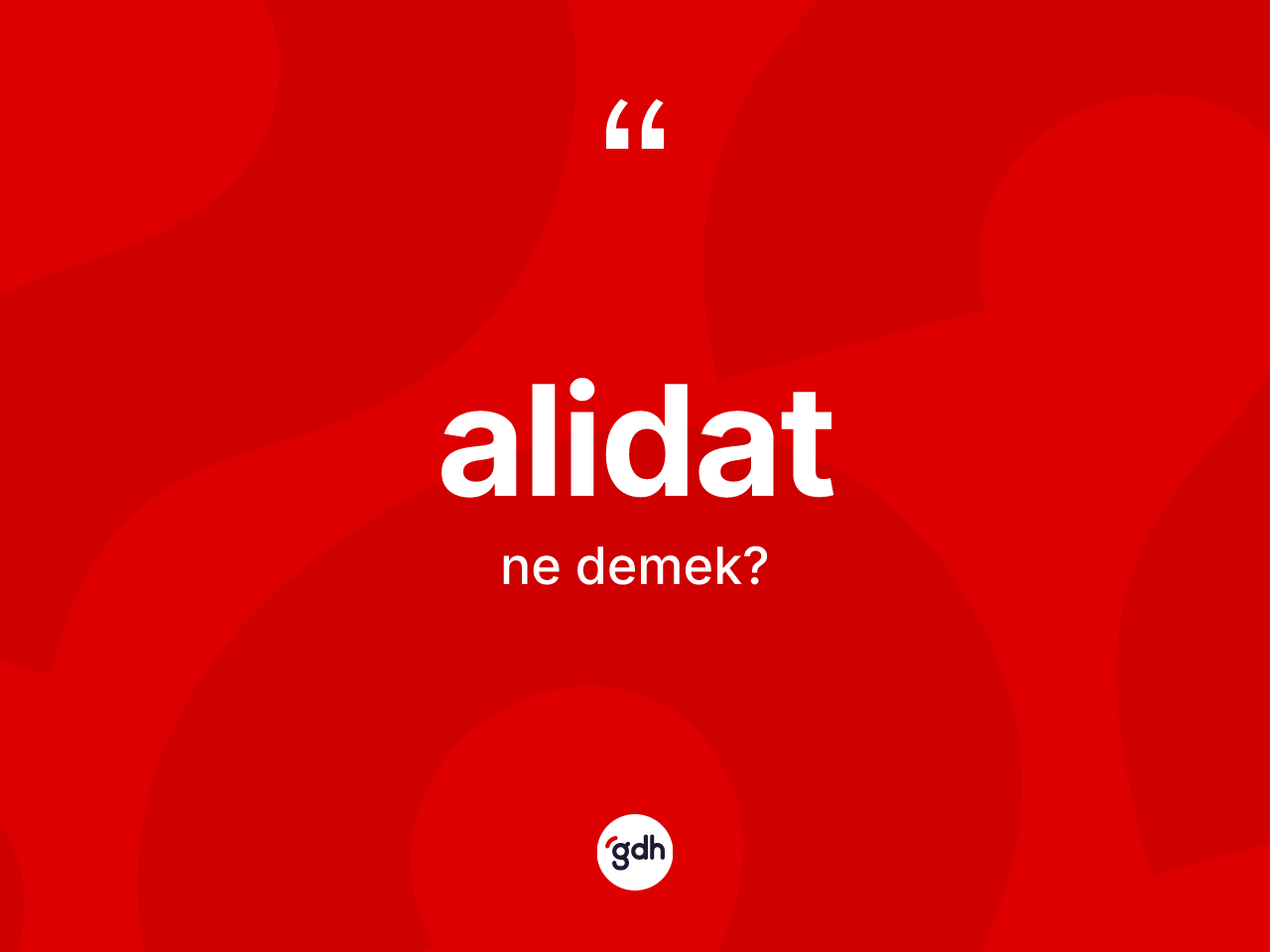 Alidat kelimesi ne anlama gelir? Alidat kelimesinin kaç farklı anlamı var?