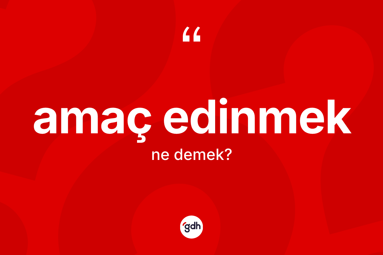Amaç edinmek ifadesinin tanımı nedir?