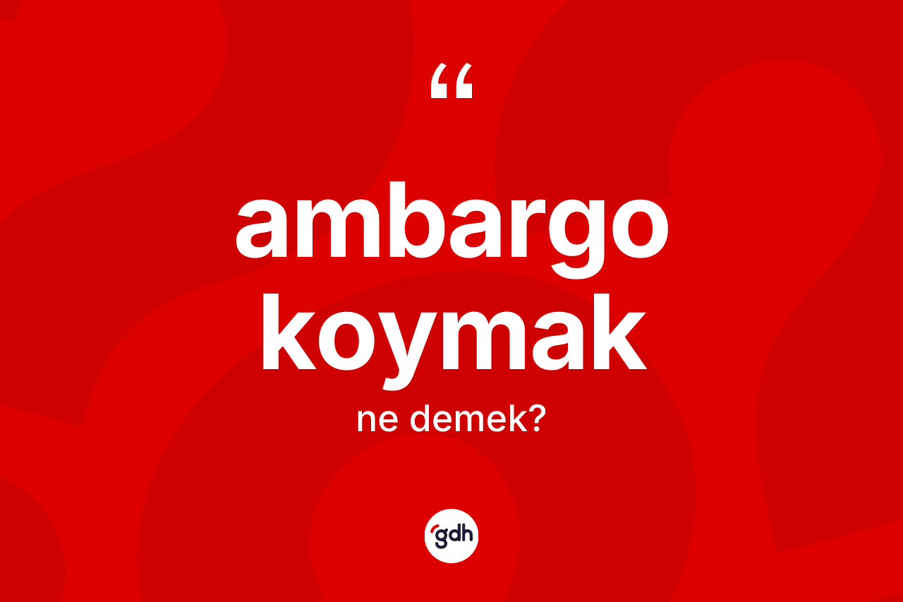 Ambargo koymak sözü nedir?