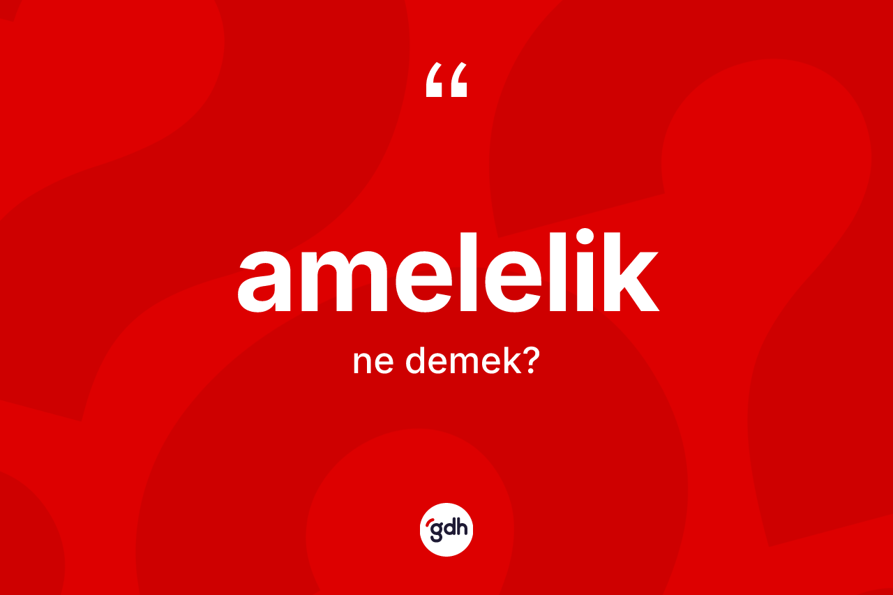 Amelelik kelimesinin anlamı nedir?