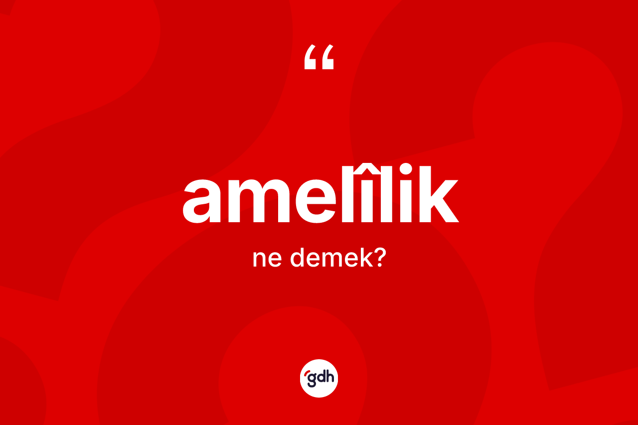 Amelîlik kelimesinin sözlükteki tanımı nedir? Amelîliğin TDK'ya göre anlamı nedir?