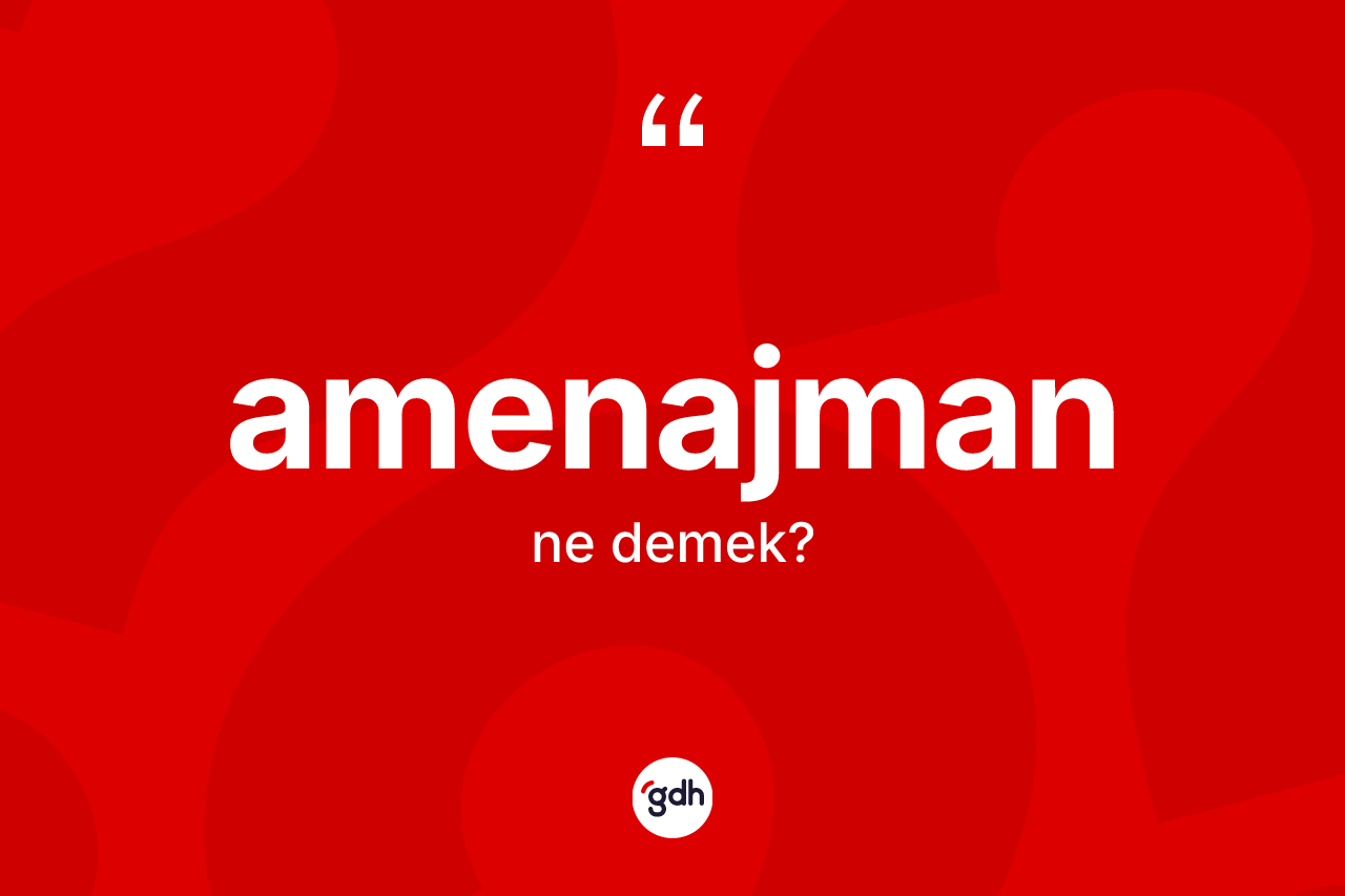 Amenajman kelimesi ne anlama gelir?