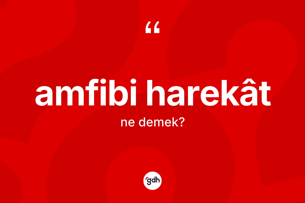 Amfibi harekât kelimesinin sözlükteki tanımı nedir? Amfibi harekâtin TDK'ya göre anlamı nedir?