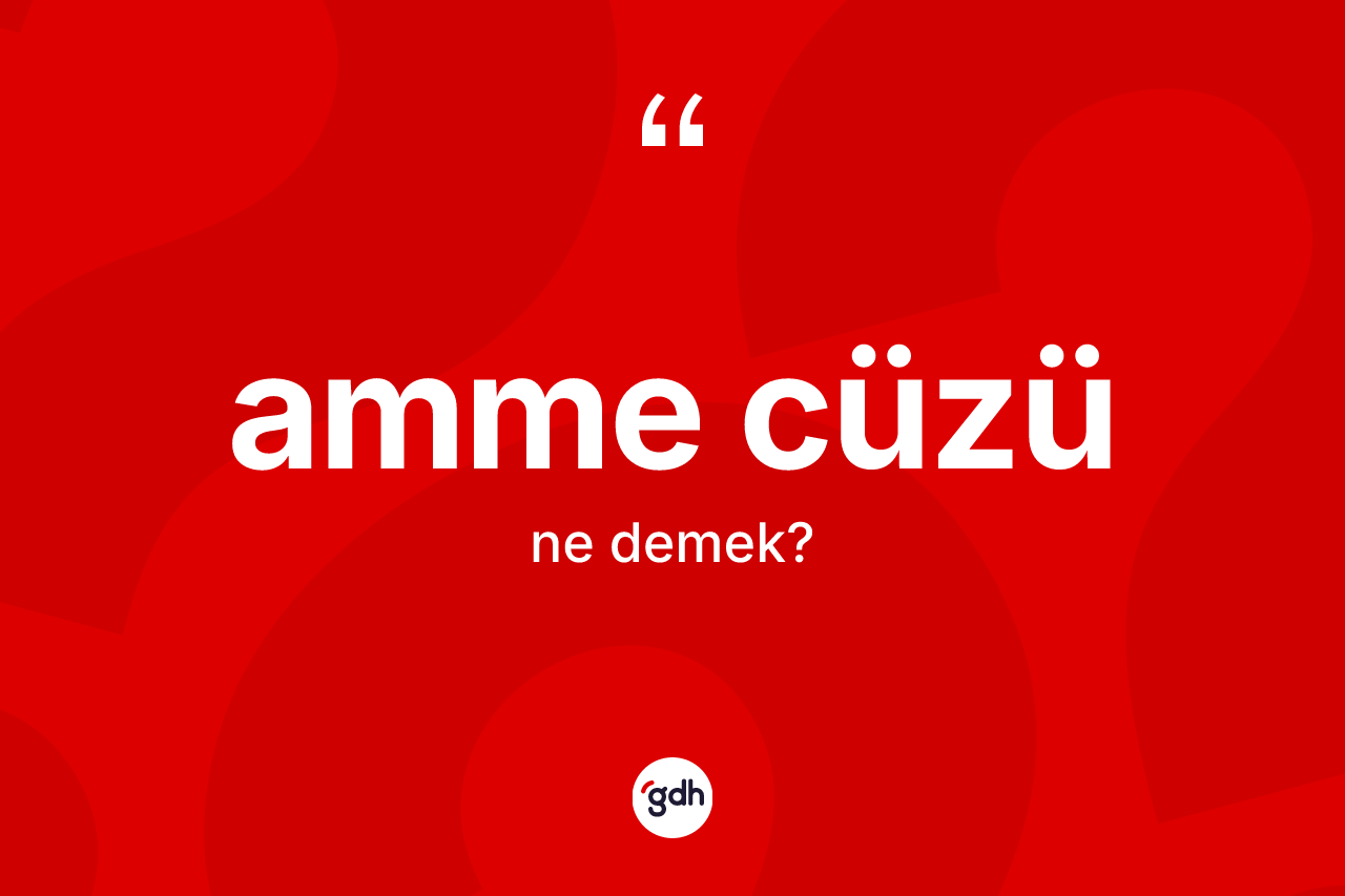 Amme cüzü kelimesi ne anlama gelir? Amme cüzünün TDK'ya göre anlamı nedir?
