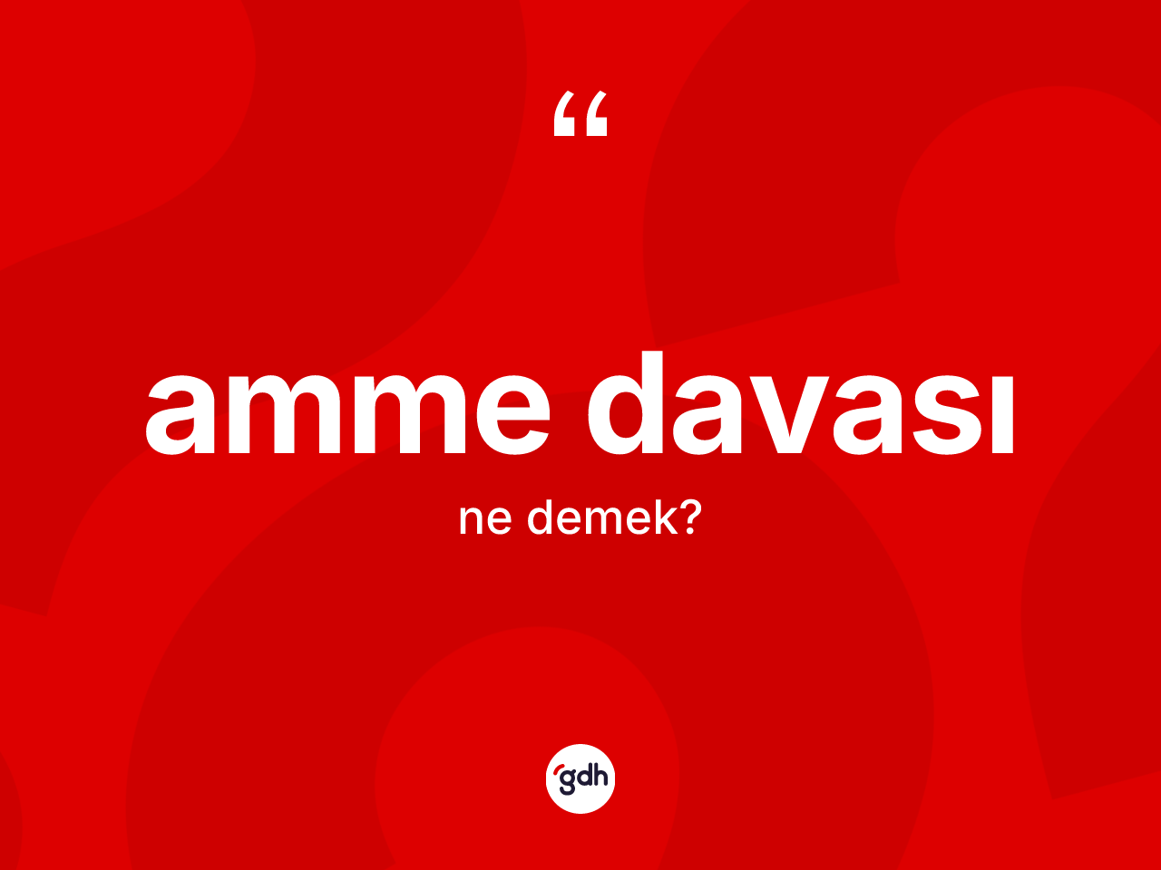 Amme davası kelimesi ne demek? Amme davasının TDK'ya göre anlamı nedir?