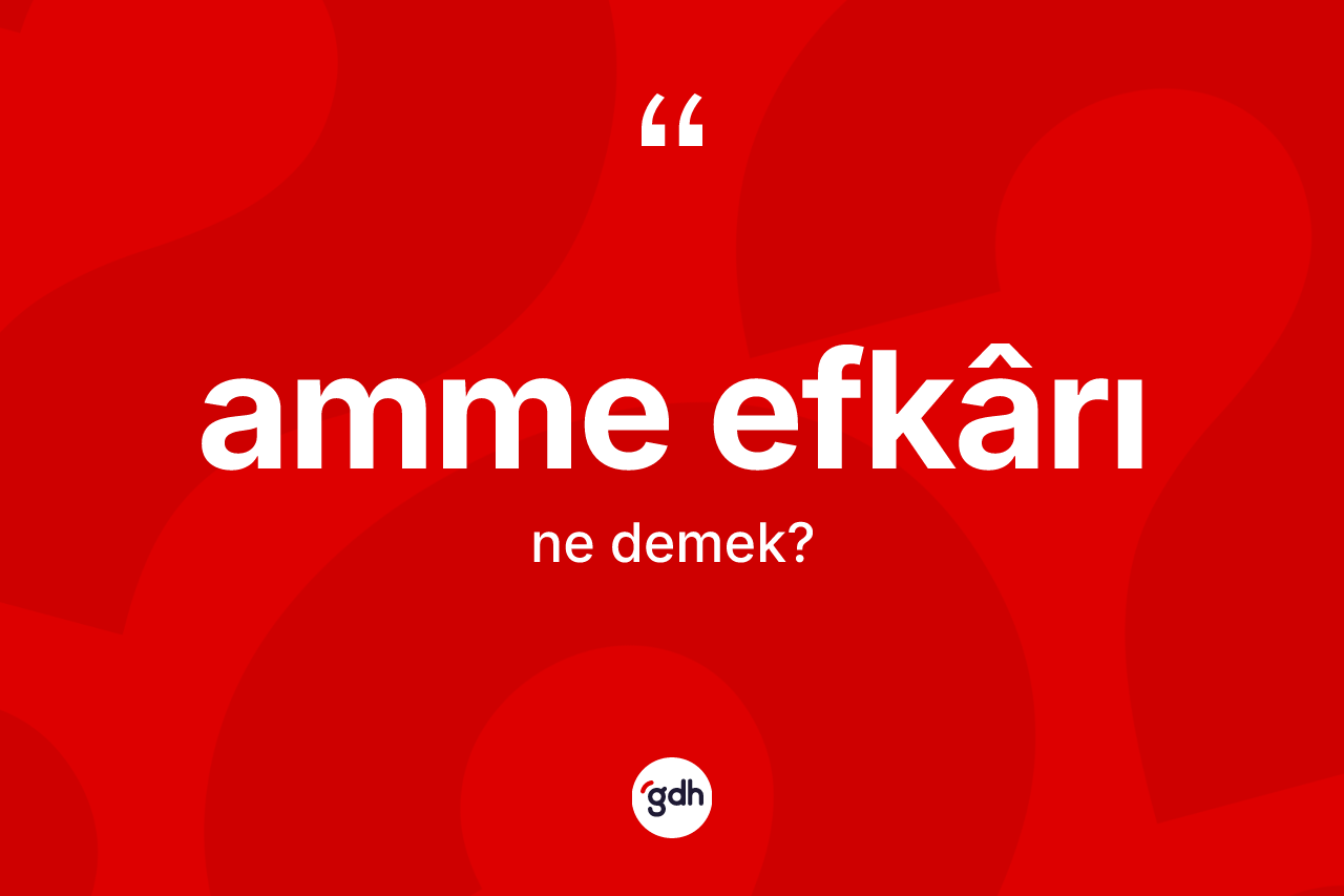 Amme efkârı kelimesinin tanımı nedir? Amme efkârı kelimesinin kaç farklı anlamı var?
