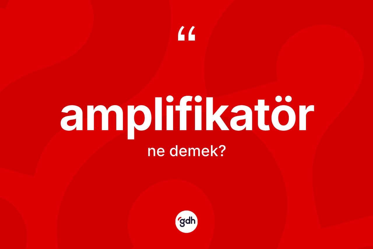 Amplifikatör kelimesinin tanımı nedir? Amplifikatör kelimesinin TDK'ya göre açıklaması nedir?
