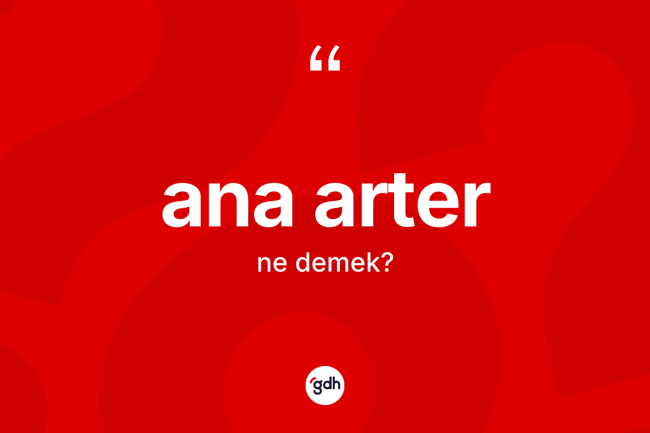 Ana arter kelimesi ne demek?