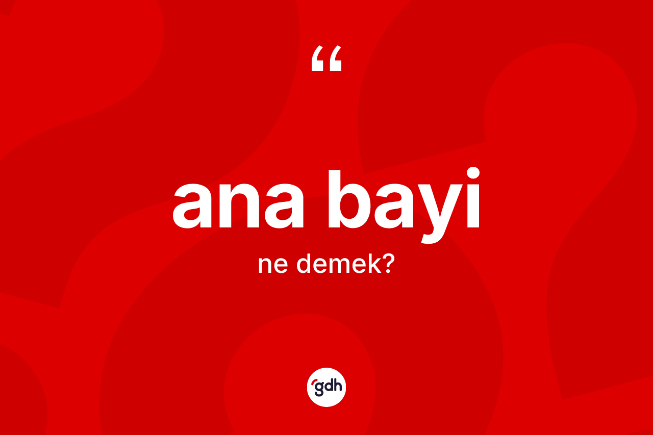 Ana bayi kelimesinin sözlükteki tanımı nedir? Ana bayinin kısaca tanımı nedir?