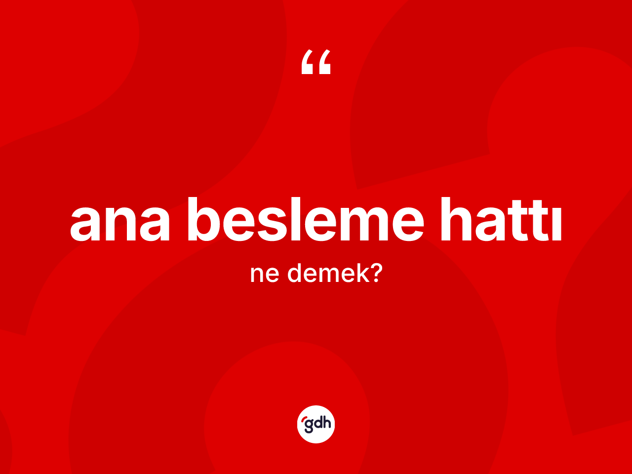 Ana besleme hattı kelimesinin tanımı nedir? Ana besleme hattının halk arasındaki kullanımı nasıldır?