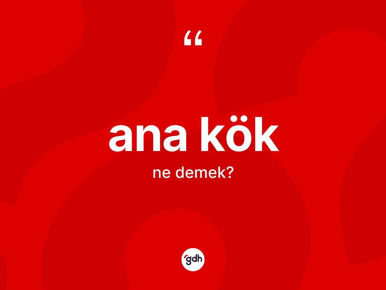 Ana kök kelimesi nedir? Ana köğün sözlükteki anlamı nedir?
