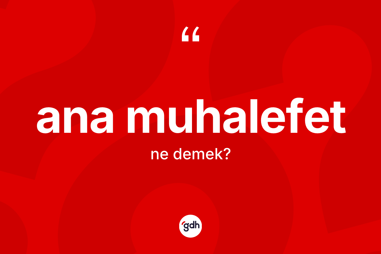 Ana muhalefet nedir? Ana muhalefetin sözlükteki anlamı nedir?