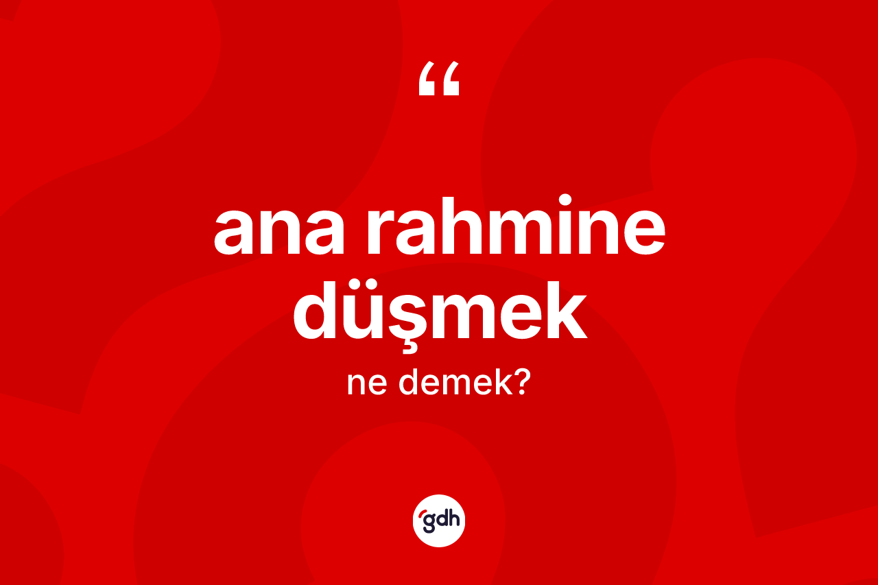 Ana rahmine düşmek ne anlama gelir? Ana rahmine düşmek ifadesinin özellikleri nelerdir?