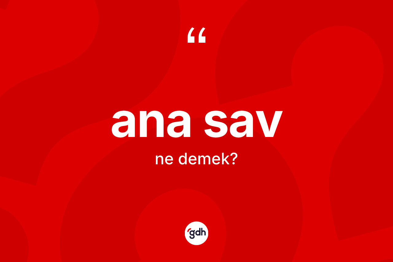 Ana sav kelimesi ne anlama gelir? Ana sav kelimesinin kaç farklı anlamı var?