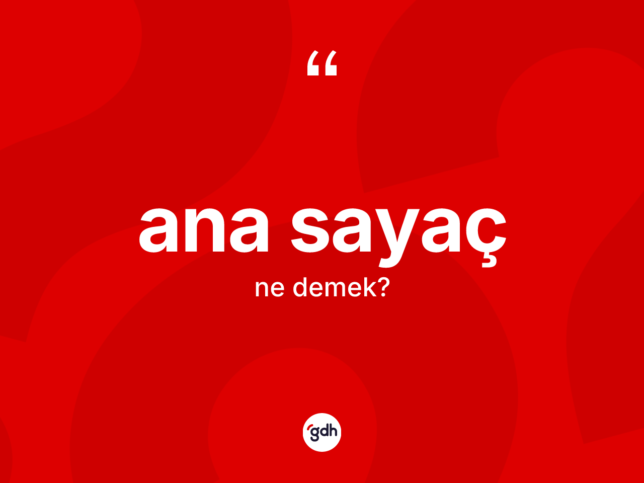 Ana sayaç kelimesi nedir? Ana sayacın kısaca tanımı nedir?