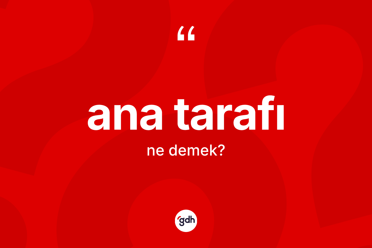 Ana tarafı kelimesinin tanımı nedir? Ana tarafının sözlükteki anlamı nedir?