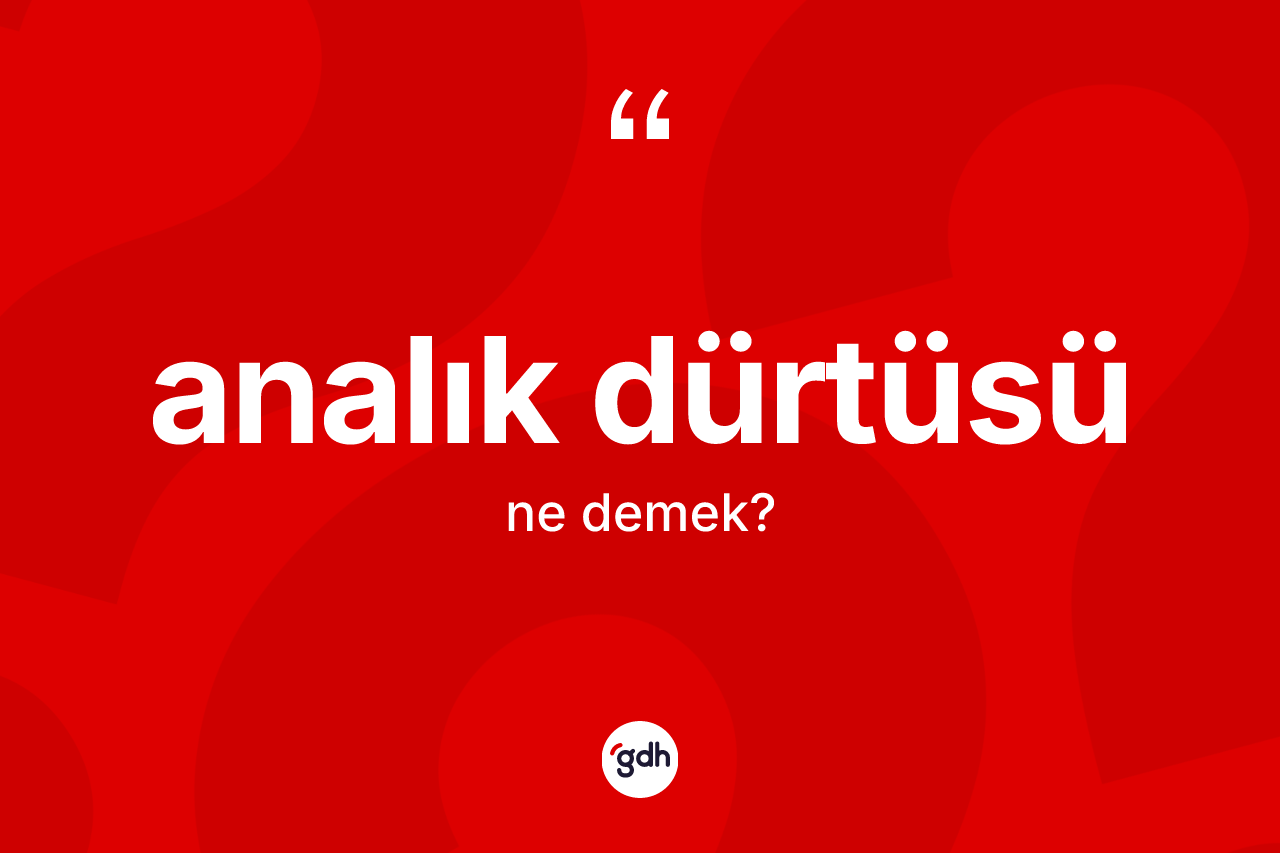 Analık dürtüsü kelimesinin sözlükteki tanımı nedir?