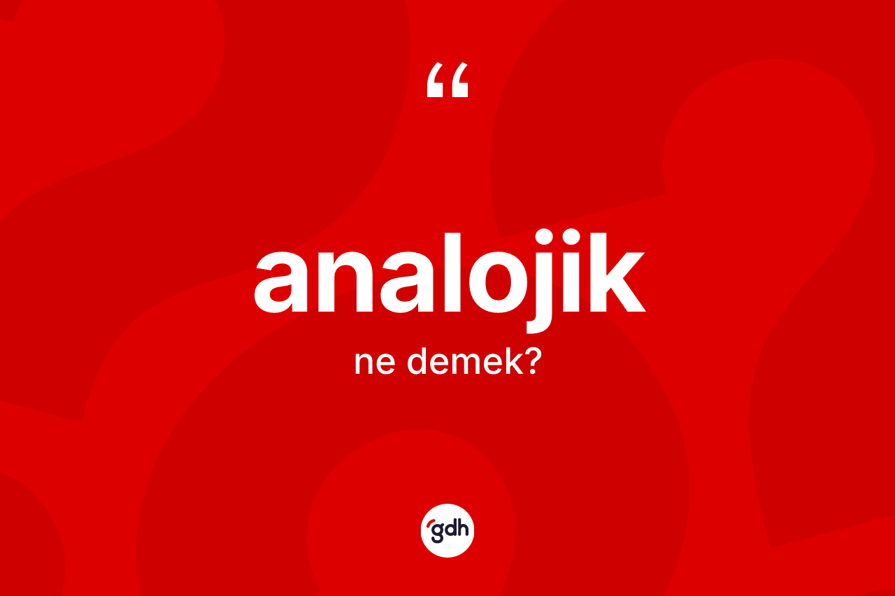 Analojik kelimesi ne anlama gelir?