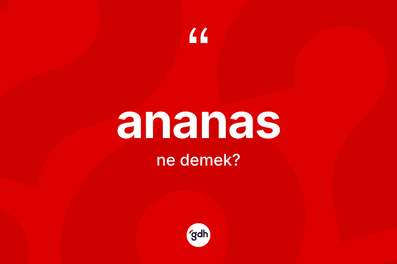 Ananas kelimesinin anlamı nedir?