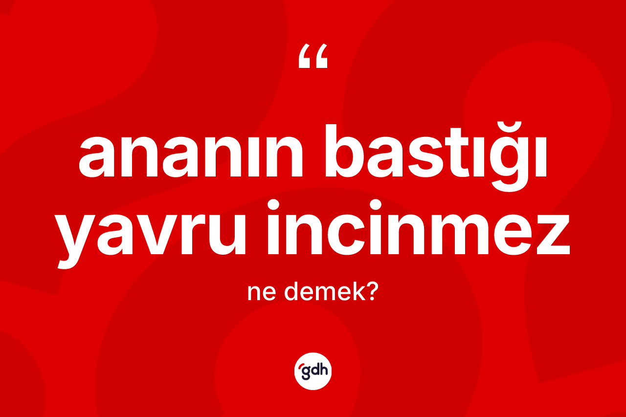 Ananın bastığı yavru incinmez nedir?
