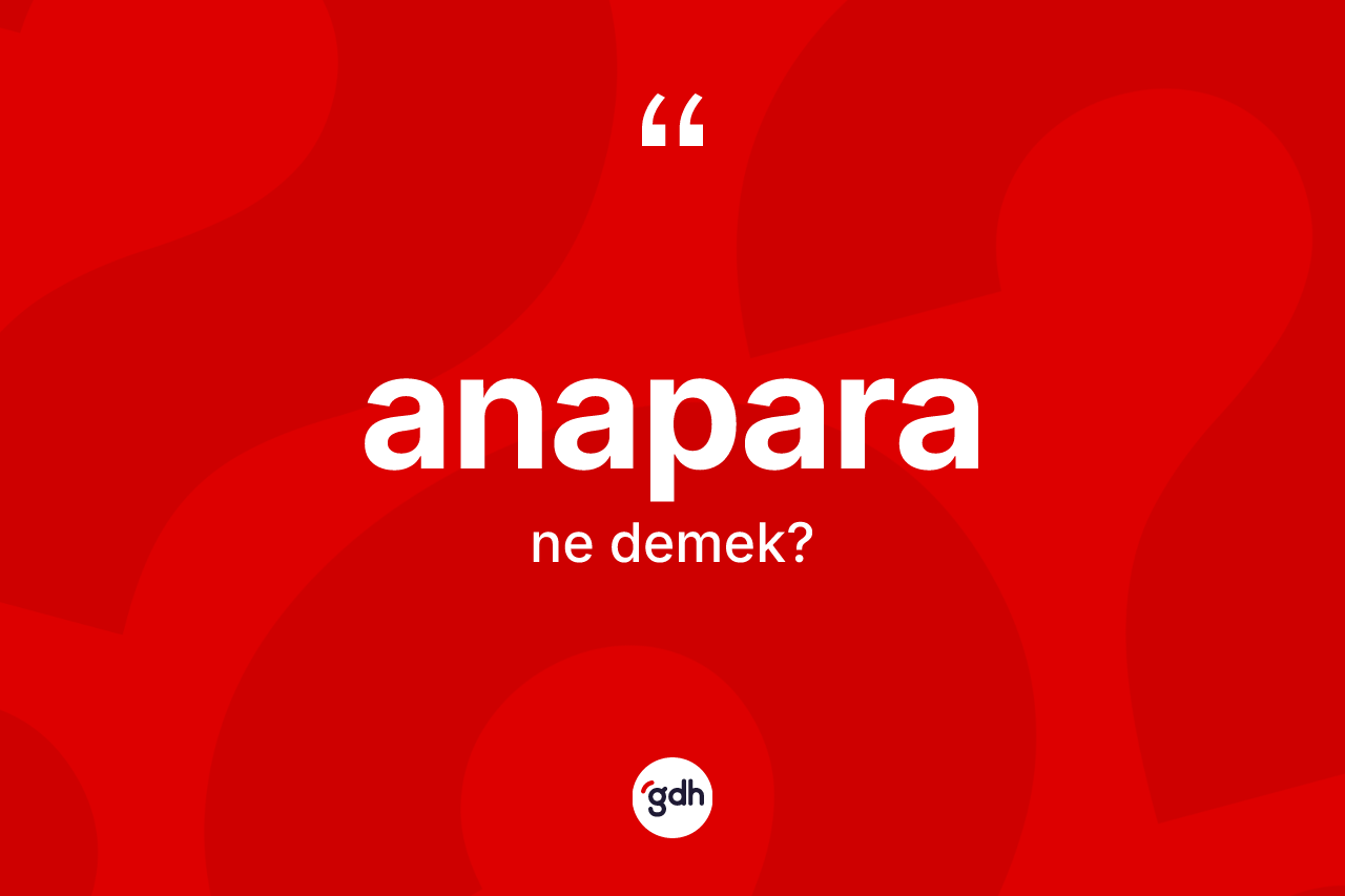 Anapara ne anlama gelir? Anaparanın TDK'ya göre anlamı nedir?