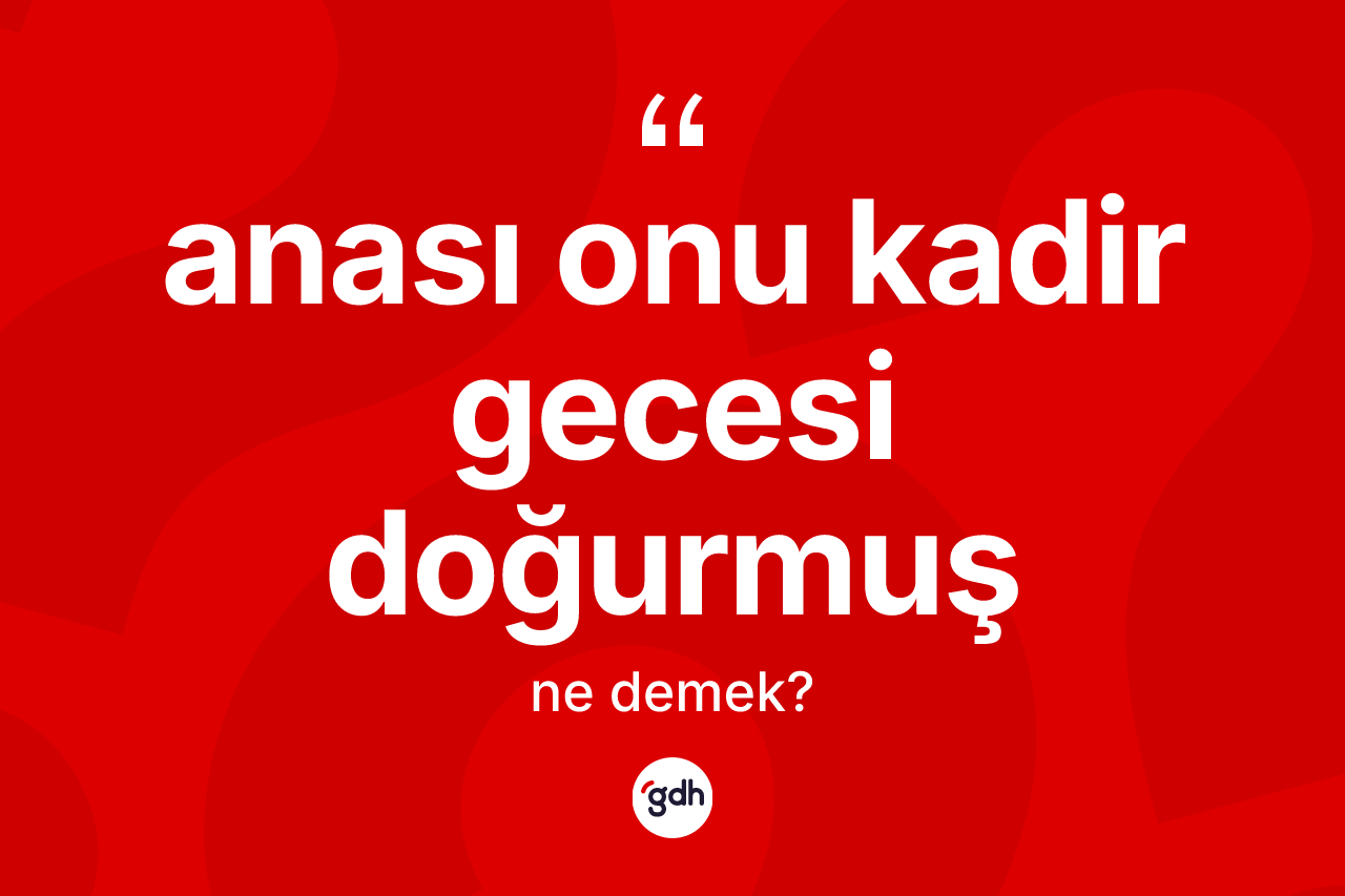Anası onu Kadir Gecesi doğurmuş ifadesinin sözlükteki anlamı nedir?