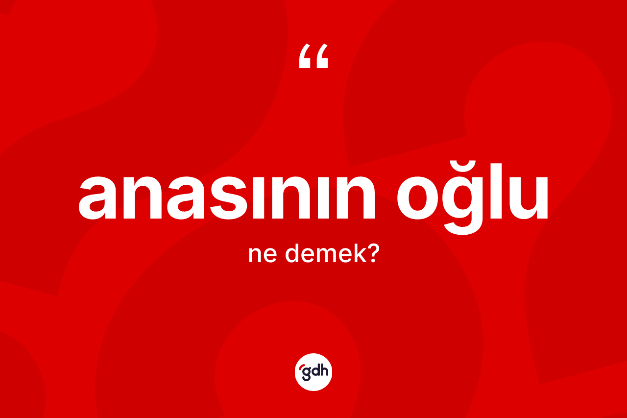 Anasının oğlu ifadesinin kısaca anlamı nedir?