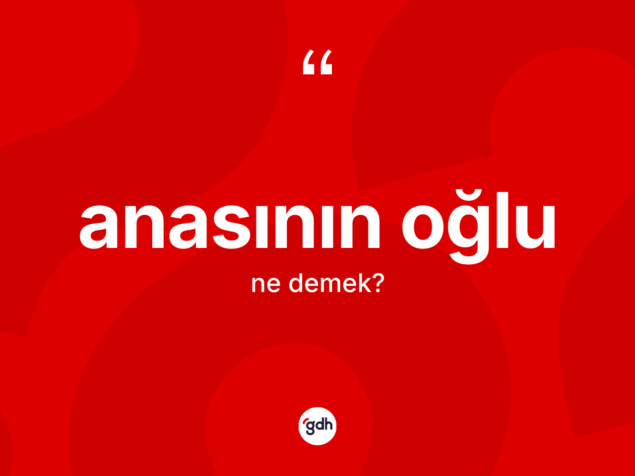 Anasının oğlu ifadesinin kısaca anlamı nedir? Anasının oğlu sözünün TDK anlamı nedir?