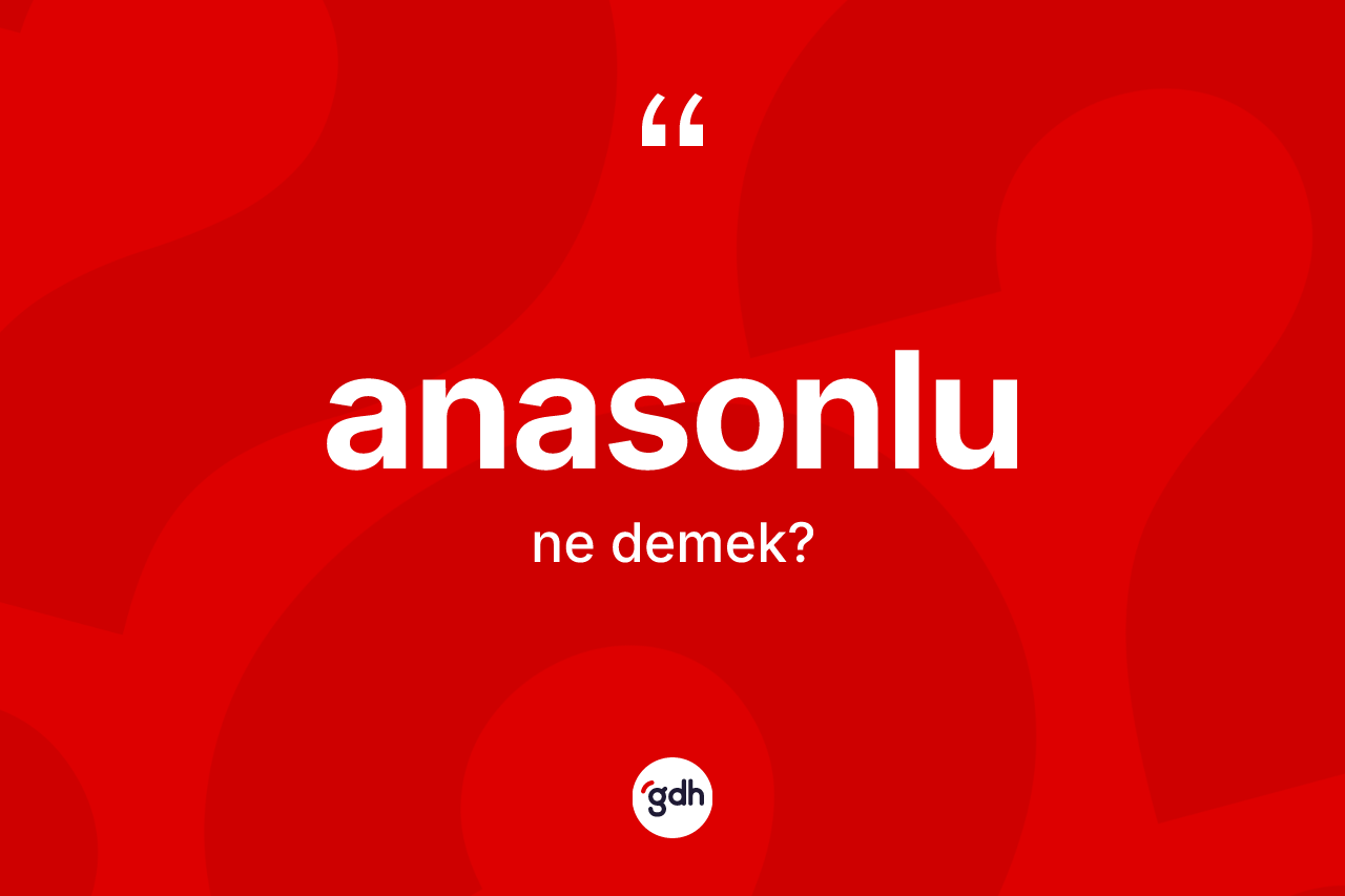 Anasonlu kelimesinin tanımı nedir? Anasonlunun kısaca tanımı nedir?