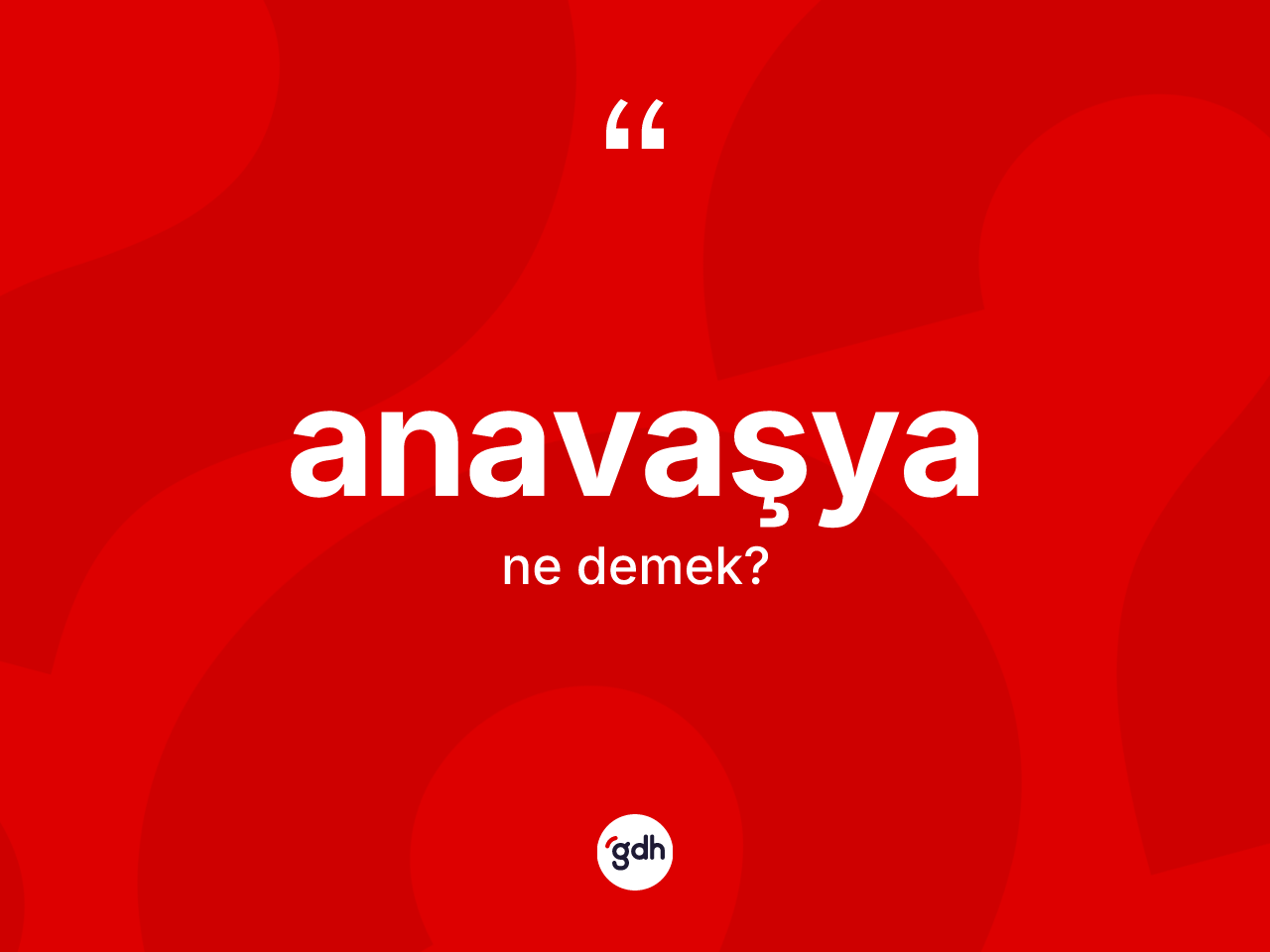 Anavaşya kelimesinin anlamı nedir? Anavaşya kelimesinin TDK'ya göre açıklaması nedir?