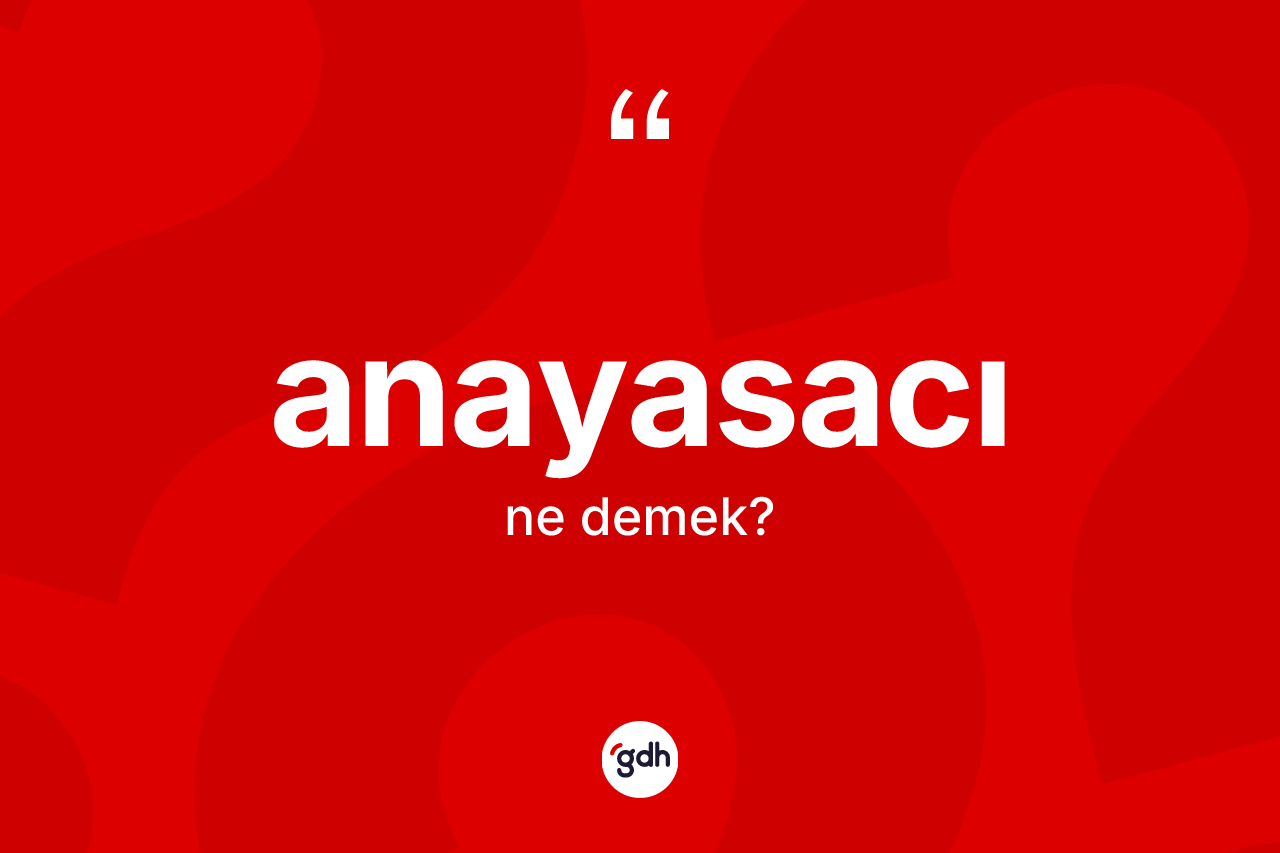 Anayasacı kelimesi nedir? Anayasacı kelimesinin TDK anlamı nedir?