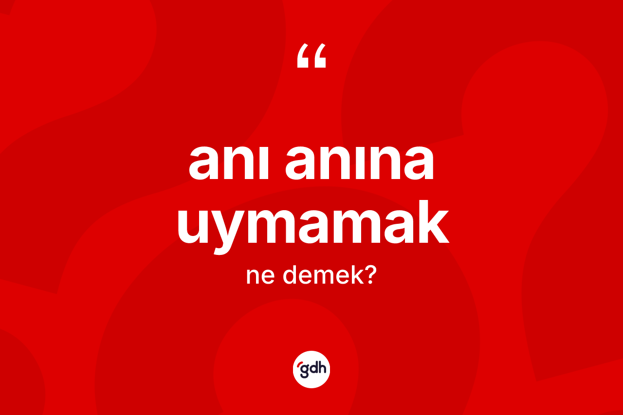 Anı anına uymamak ifadesinin tanımı nedir? Anı anına uymamak ifadesi nerede kullanılır?