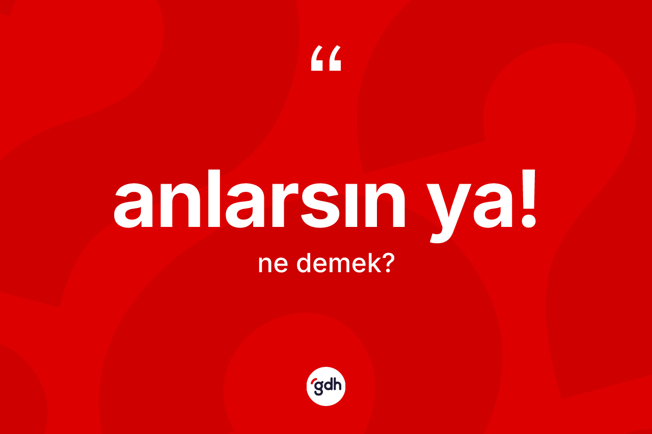Anlarsın ya! ifadesinin anlamı nedir?