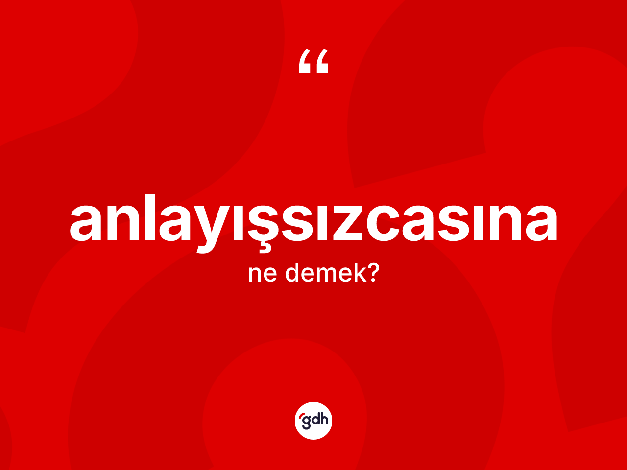 Anlayışsızcasına kelimesinin anlamı nedir? Anlayışsızcasına kelimesinin özellikleri nelerdir?