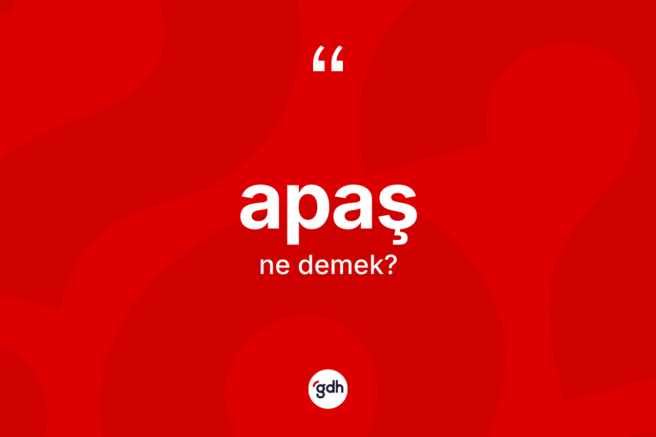 Apaş kelimesinin tanımı nedir? Apaşın TDK'ya göre anlamı nedir?